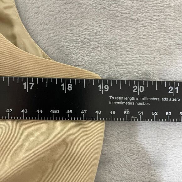 Talbots Mini Tank Dress Petite 10 Tan Silk Cotton Lined Vintage Career‎ Back Zip - Picture 9 of 11